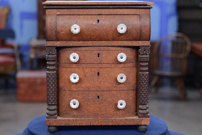 Appraisal: Diminutive Chest of Drawers, ca. 1835, from Bismarck, Hour 2.