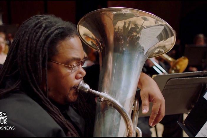 Tuba player Richard Antoine White's journey from homelessness to 'belonging' on stage