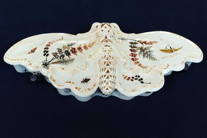 Appraisal: Gallé "Moth" Dressing Table Box, ca. 1885, from Austin, Hour 1.