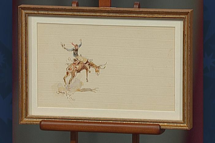 Appraisal: 1924 Charles Russell Watercolor, from Vintage Tulsa.