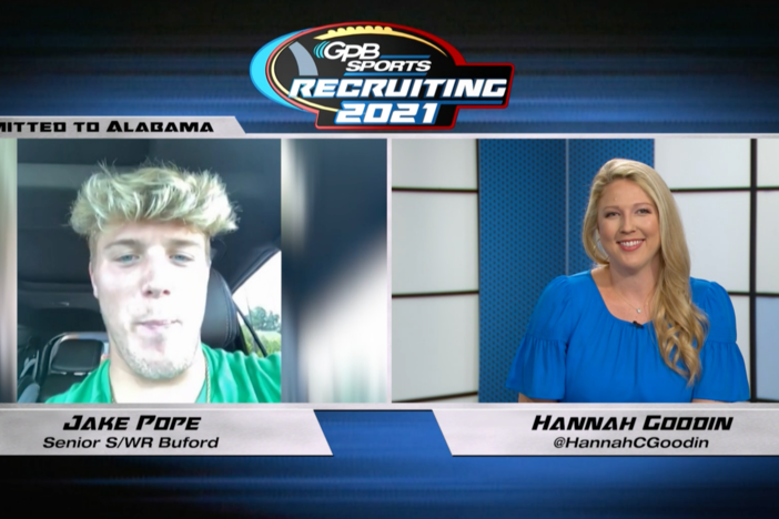 GPB’s Hannah Goodin talks to Buford safety Jake Pope about his recruiting process.