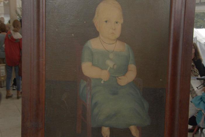 Appraisal: Folk Art Portrait Painting, ca. 1845, in Newport, Part 5.