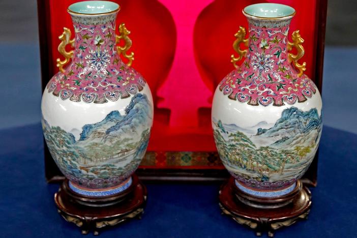 Appraisal: Chinese Republic Period Enamel Vases, from Anaheim Hour 1.