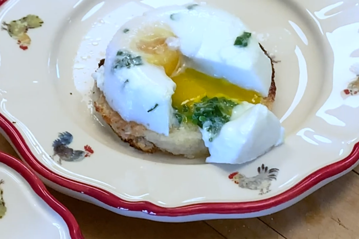 Jacques Pépin makes eggs in a little container called a "cocotte."