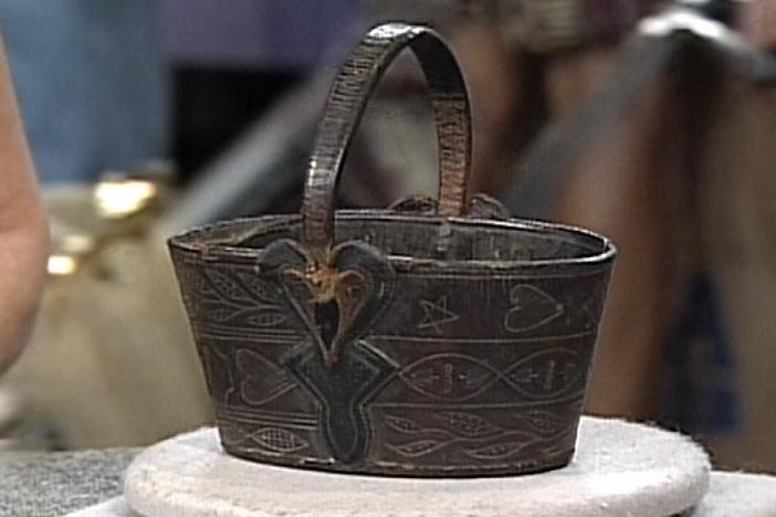 Appraisal: Leather Key Basket, ca. 1850, from Vintage Richmond.