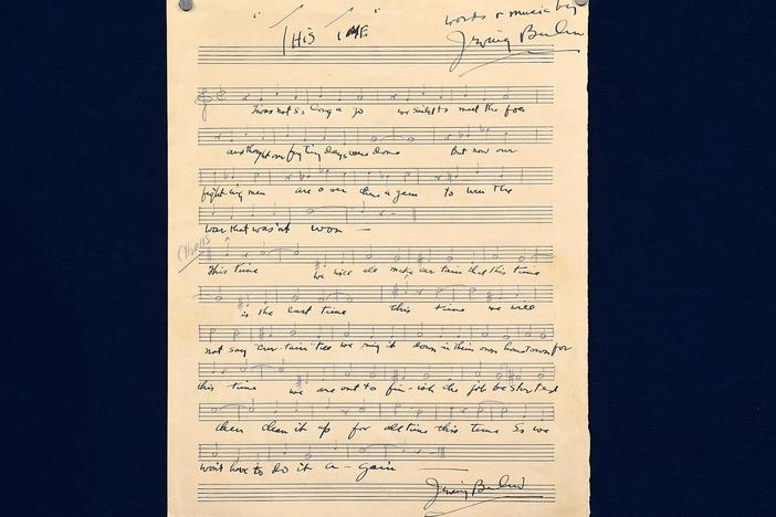 Appraisal: 1943 Irving Berlin Signed Manuscript, from New York City, Hour 3.