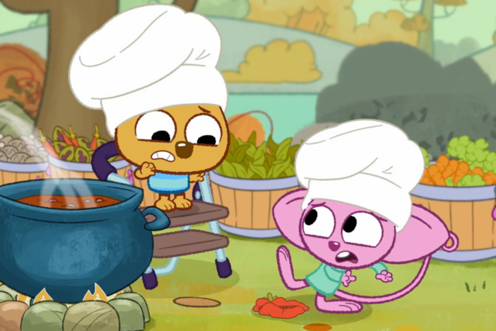 Zeke and Louisa figure out how to improve their stew and finally get it just right.
