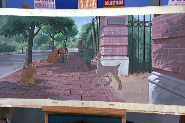 Appraisal: 1955 Walt Disney "Lady and the Tramp" Background, from Myrtle Beach Hour 1.