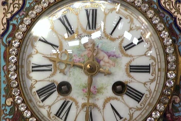 Appraisal: French Tiffany Clockset, from Corpus Christi Hour 2.