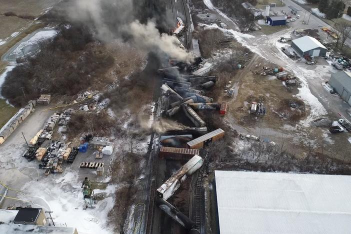Release of toxic chemicals from train derailment in Ohio prompts broader safety concerns