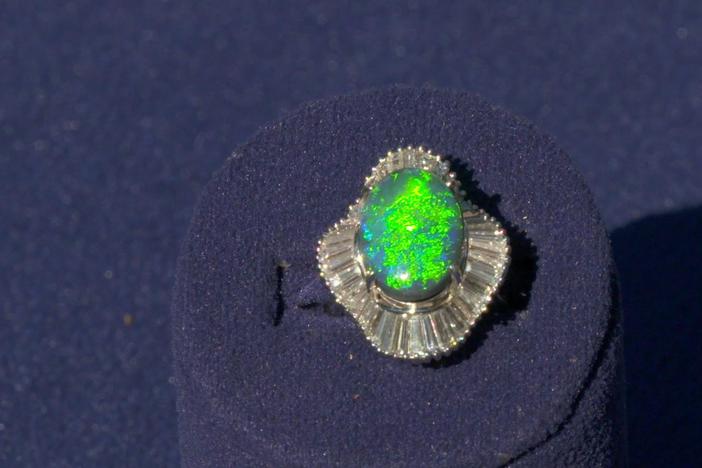 Appraisal: Black Opal Ring, ca. 1970