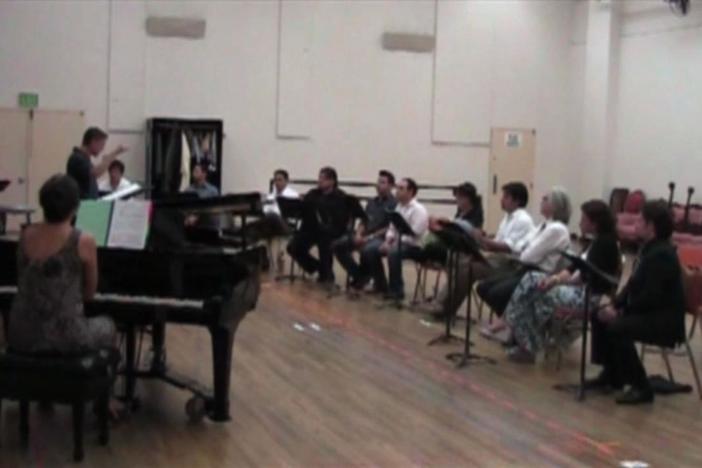 Watch one of the first music rehearsals with the cast as they learn Daniel Catan's score