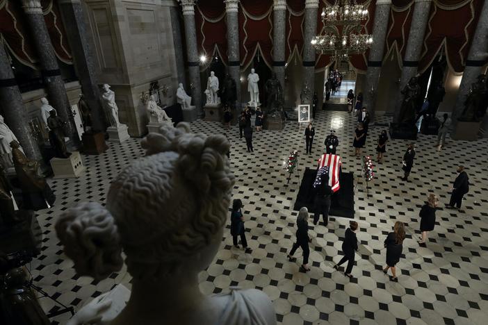 Lawmakers pay respects to Ginsburg, 1st woman to lie in state in U.S. Capitol