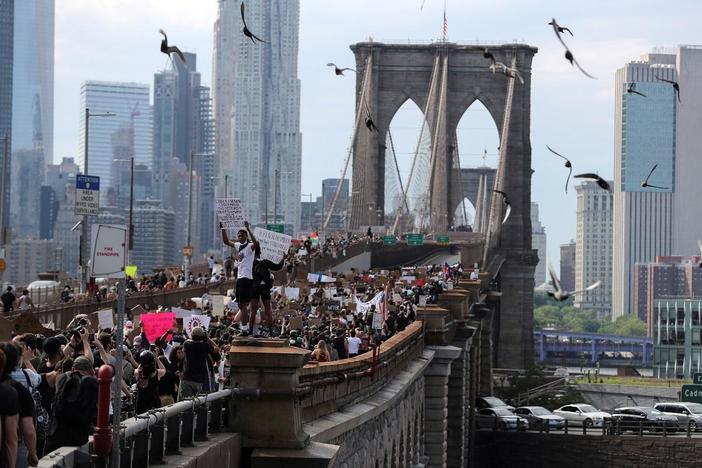 New York protests continue despite rain, pandemic and curfew