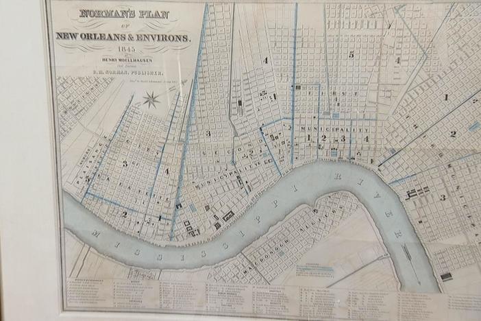 Appraisal: 1845 New Orleans Folding Map, in New Orleans Hour 1.