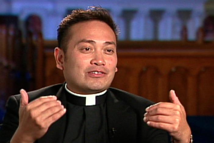 Father Leo talks about his television cook-off with celebrity chef Bobby Flay.