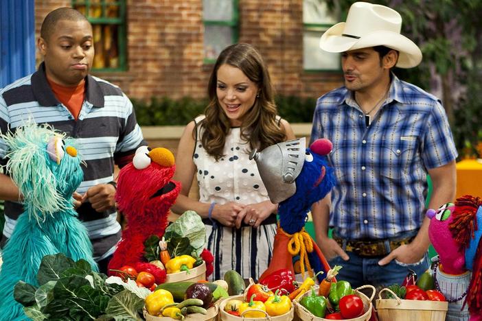 Sesame Street collects food and grows a garden as documentaries show ways to end hunger.