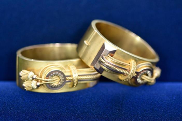 Appraisal: Queen Liliʻuokalani Gold Bangle Bracelets, ca. 1870