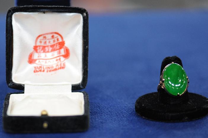 Appraisal: Jade Ring with Case, ca. 1940, from Austin, Hour 3.