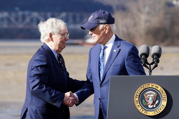 Biden celebrates infrastructure projects with Mitch McConnell in Kentucky