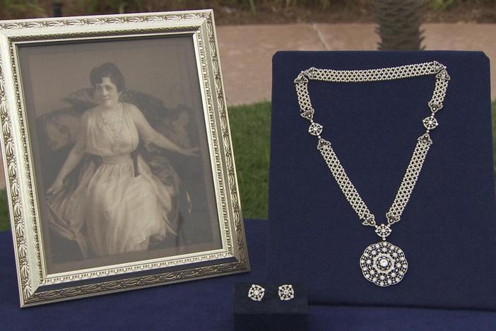Appraisal: Diamond Sautoir Necklace & Earrings, ca. 1905