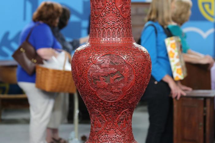 Appraisal: Chinese Cinnabar Lacquer Vase, ca. 1825, in Harrisburg Hour 2.