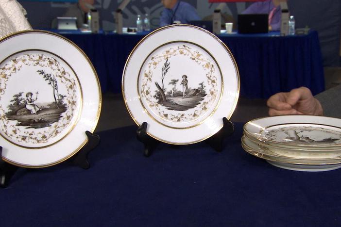 Appraisal: French Hand-painted Plates, ca. 1820, from Tuscon Hr 1.