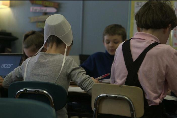 Amish children are learning to use high-tech devices as part of the curriculum.