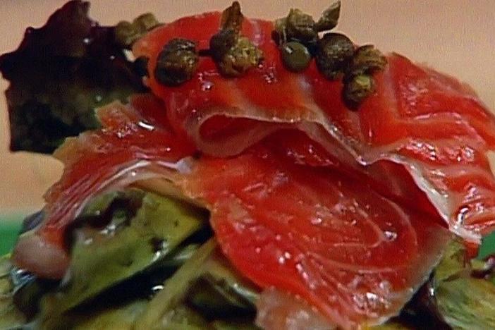 Chef Monique Barbeau makes tequila cured gravlax with dill pancakes. 