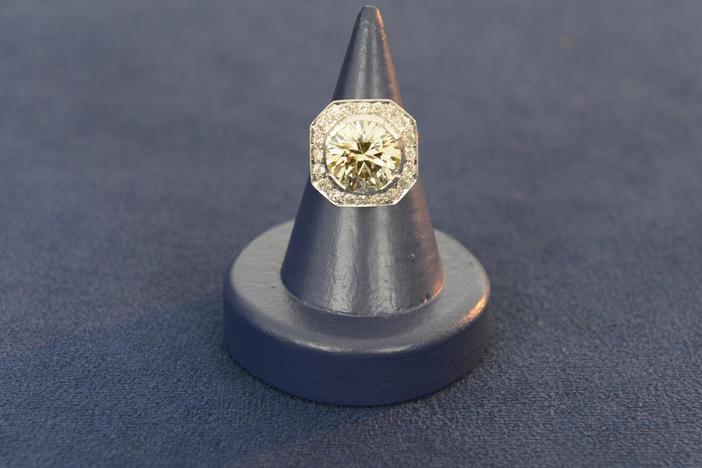 Appraisal: Fancy Yellow Diamond Ring, ca. 1950