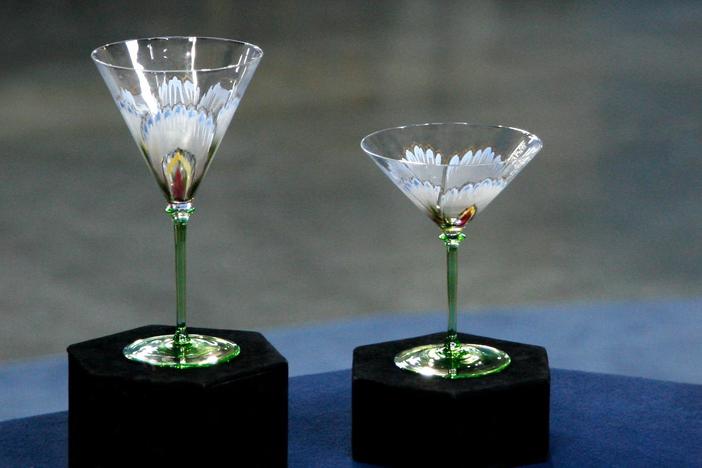Appraisal: Two Theresienthal Art Nouveau Goblets, ca. 1900, from Spokane Hour 1.