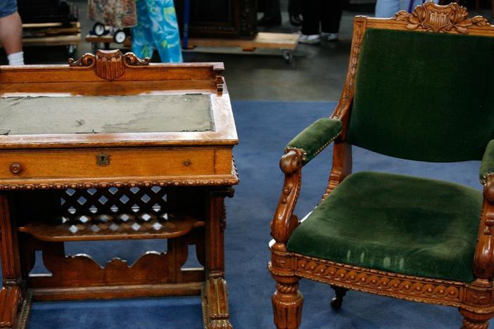 Appraisal: Congressional Desk and Chair, ca. 1857, from Politically Collect, Part 2.