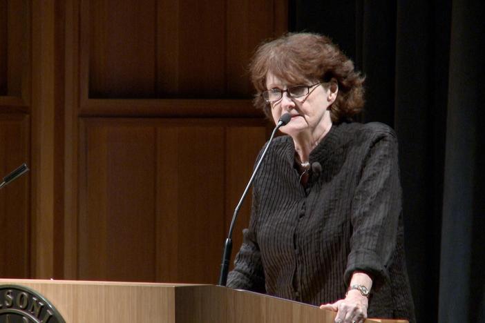 Eavan Boland reads her poem at the Smithsonian’s National Portrait Gallery.