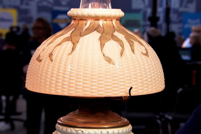 Appraisal: Libbey Glass "Maize Pattern" Lamp, ca. 1889, from Charleston Hr 2.