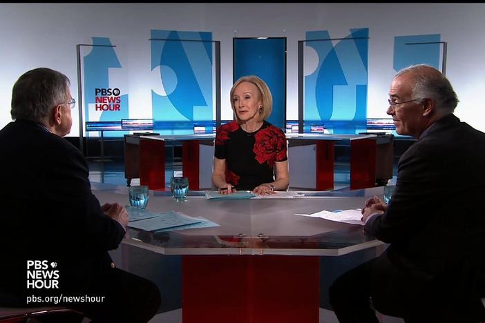 Judy Woodruff speaks with Mark Shields and David Brooks on the week in politics.