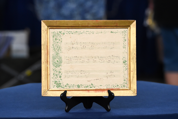 Appraisal: 1858 Verdi-signed "La Traviata" Musical Quotation