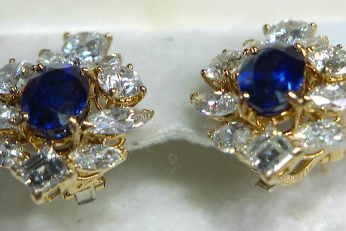 Appraisal: Cartier Paris Saphire & Diamond Earrings, from Cincinnati Hour 2.