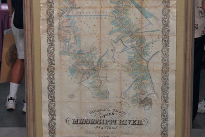 Appraisal: 1858 Map of Lower Mississippi, from Vintage New Orleans.
