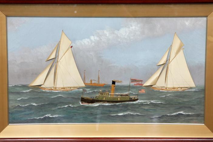 Appraisal: Willis Painting with Silk Work, ca. 1910, from Myrtle Beach Hour 1.
