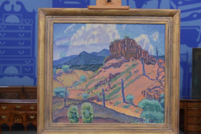 Appraisal: 1922 Raymond Jonson "Sante Fe" Oil, from Albuquerque, Hour 2.