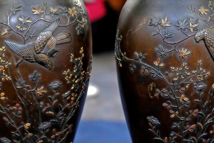 Appraisal: Japanese Mixed-Metal Vases, ca. 1900, from Baton Rouge Hour 3.