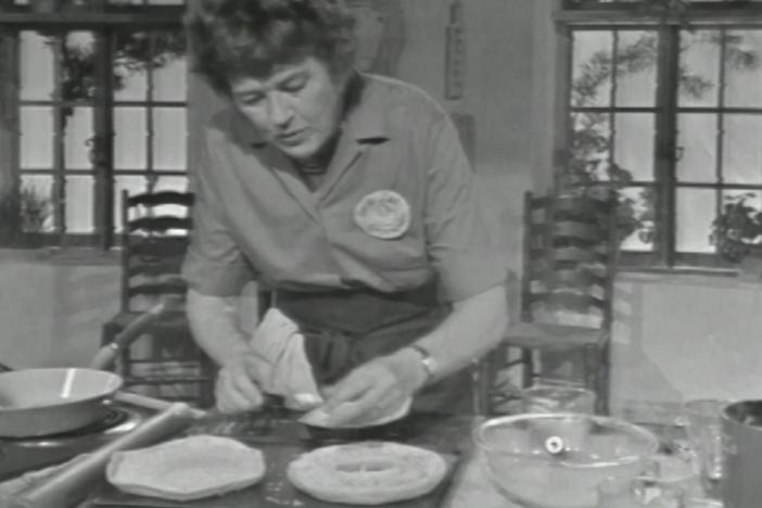 The French Chef's Julia Child demonstrates how to prepare a quiche.
