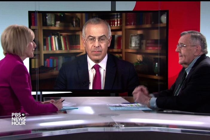 Judy Woodruff joins Mark Shields and David Brooks to discuss the week in politics.