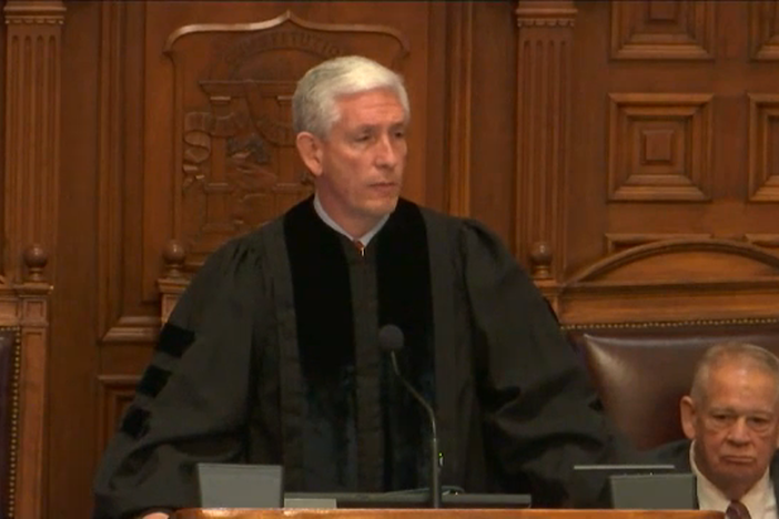 Ga Supreme Court Chief Justice David Nahmias delivers the State of the Judiciary address.