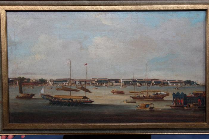 Appraisal: Mid-19th Century Chinese Export Painting of Canton, from Treasures on the Move.