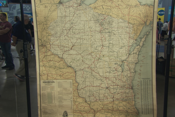 Appraisal: 1904 Official Railroad Map of Wisconsin from Green Bay Hour 1