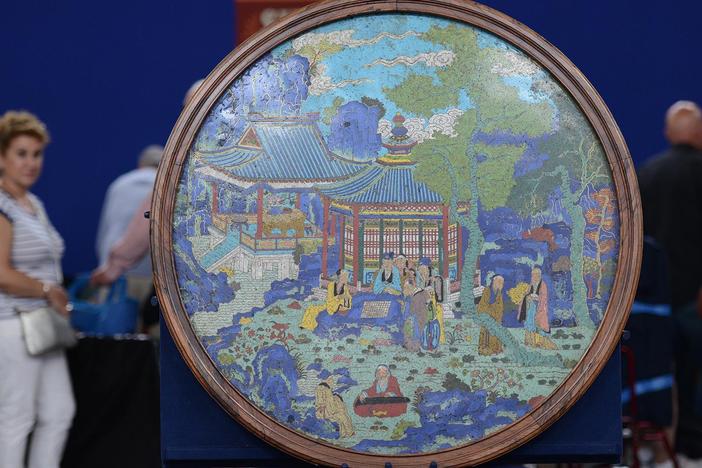 Appraisal: Chinese Cloisonné Panel, ca. 1760, from Austin, Hour 2.