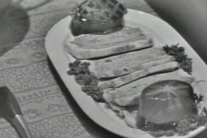 The French Chef's Julia Child Illustrates how to make aspics or jellied stock.
