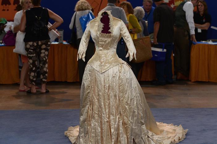 Appraisal: Silk Wedding Gown, ca. 1875, from Albuquerque, Hour 1.
