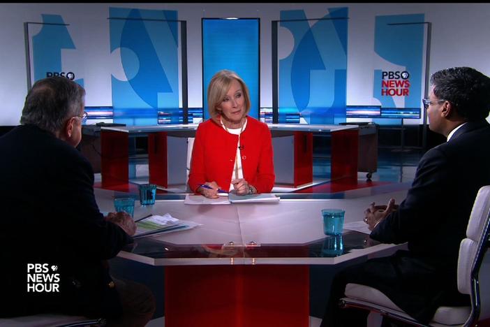 Judy Woodruff speaks with Mark Shields and Ramesh Ponnuru about the week in politics.
